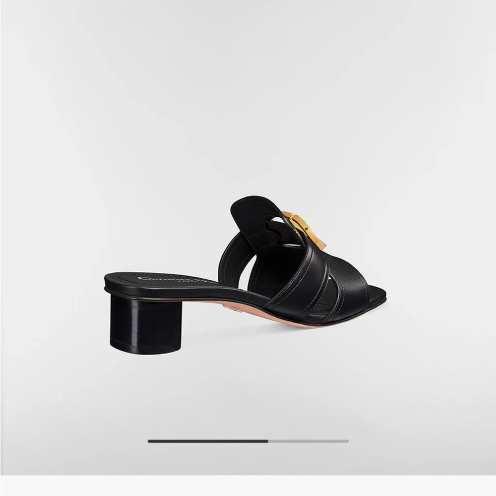 Dior Black Sandals with Gold Accents - Picture 4 of 15